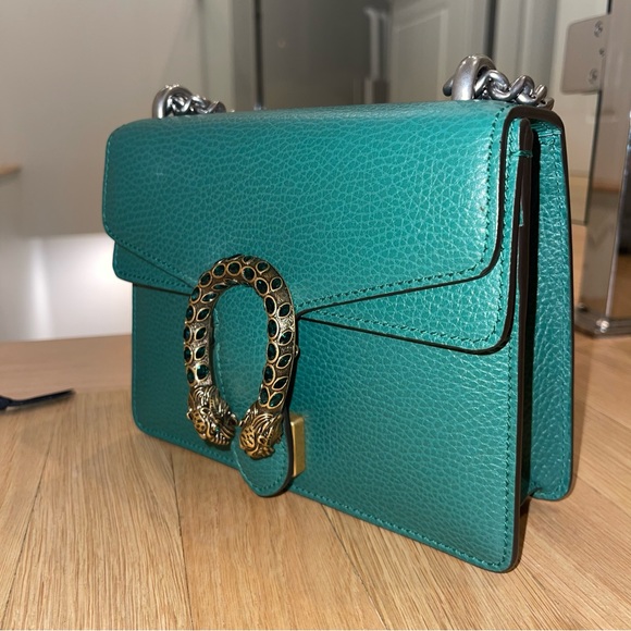 GUCCI Green Lambskin Mini Dionysus Shoulder Bag - Picture 9 of 9